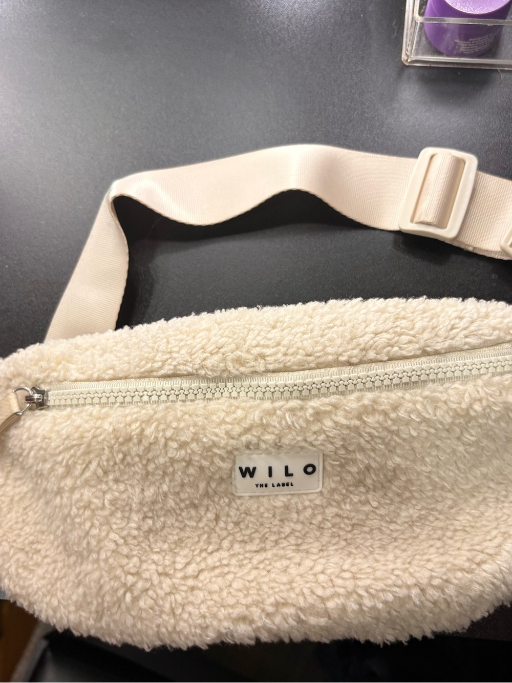 WILO Cream Sherpa Crossbody Belt Bag